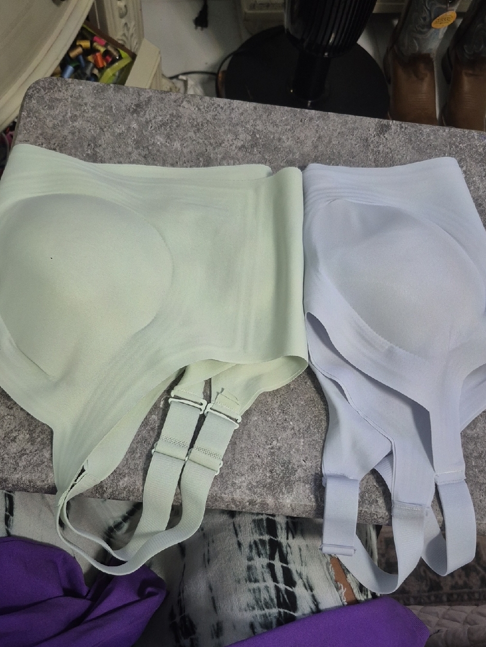 Seamless Padded Bralette Duo - Mint Green & Lavender 42DDD